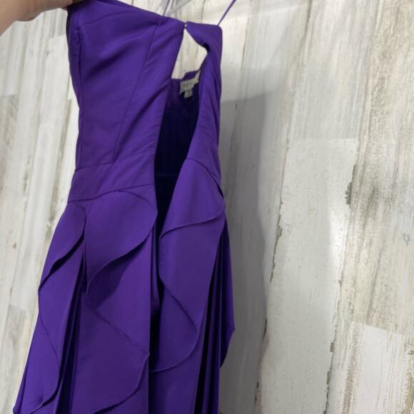 REISS Tiered Strapless Cocktail Dress Purple Ruffle Party Wedding Guest Size 2 - Picture 7 of 9